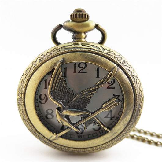 Reloj de Bolsillo Vintage con Diseño de Pájaro y Flecha Antiguo - Image 7