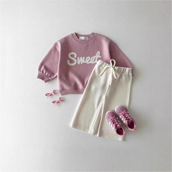 Sudadera Infantil con Estampado de Letras - Cuello Redondo Versátil