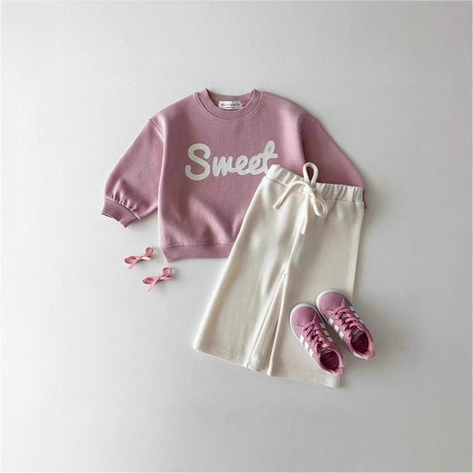 Sudadera Infantil con Estampado de Letras - Cuello Redondo Versátil