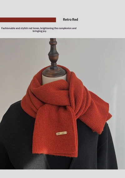 Bufanda Tejida Coreana de Color Liso para Mujer - Image 10