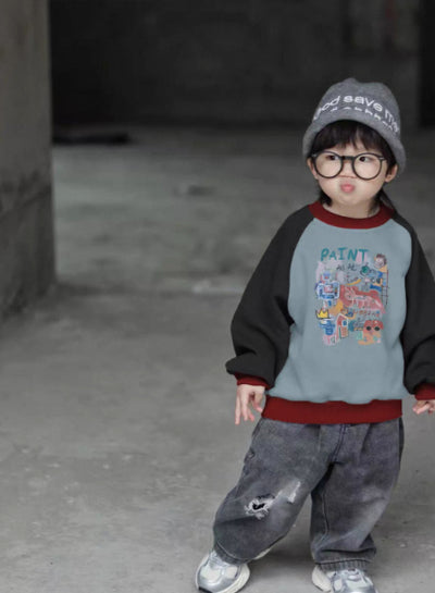 Sudadera con Capucha Color Block para Padres e Hijos - Cómoda y Versátil - Image 4
