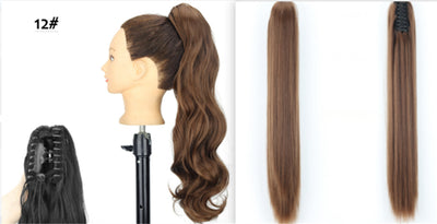 Peluca de Fibra Sintética con Clip Tipo Garra - Cabello Liso y Voluminoso - Image 40