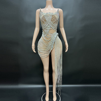 Vestido de Fiesta Elegante con Borlas de Cristal para Sesión Fotográfica de Cumpleaños - Image 6