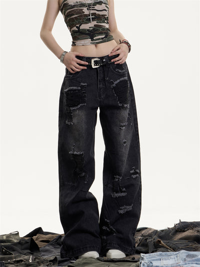 Jeans Vintage Rotos Cintura Alta Mujer Efecto Desgastado - Image 21