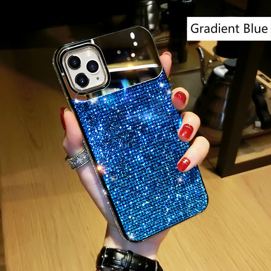 Funda Espejo para Teléfono con Diseño Punk Degradado y Cristales Brillantes - Image 4