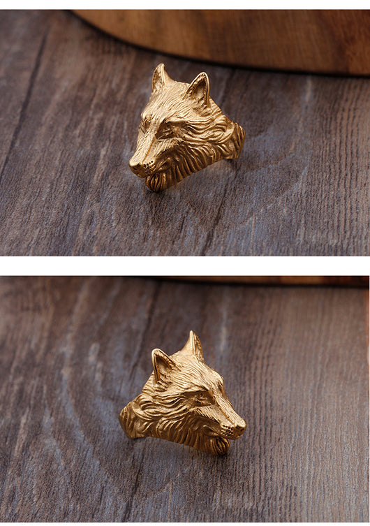 Anillo de Cabeza de Lobo Audaz para Hombres - Image 13
