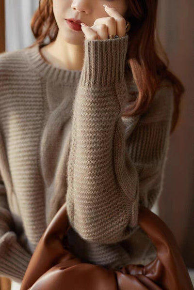 Suéter de Lana Grueso Oversized para Otoño e Invierno - Image 13