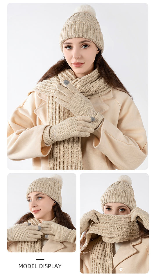 Conjunto Térmico de Invierno: Gorro, Bufanda y Guantes en Lana - Image 19