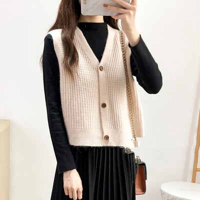 Chaleco Cardigan Tejido Suelto sin Mangas para Mujer - Image 2