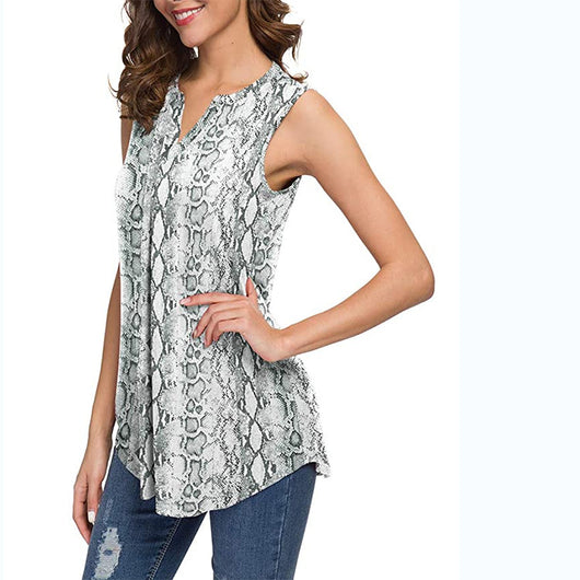Chaleco Estampado Escote V Sin Mangas - Estilo Europeo y Americano - Image 12