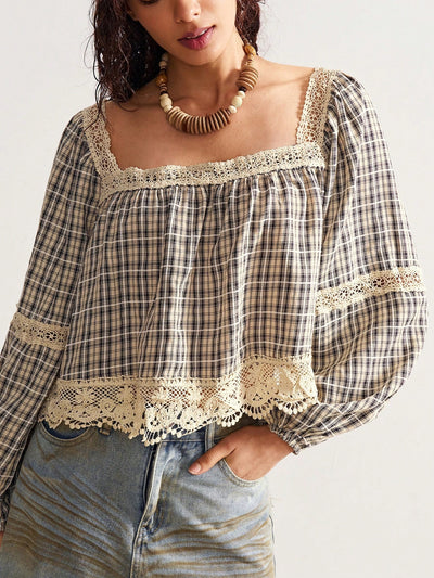Blusa de Encaje Patchwork para Mujer - Image 13