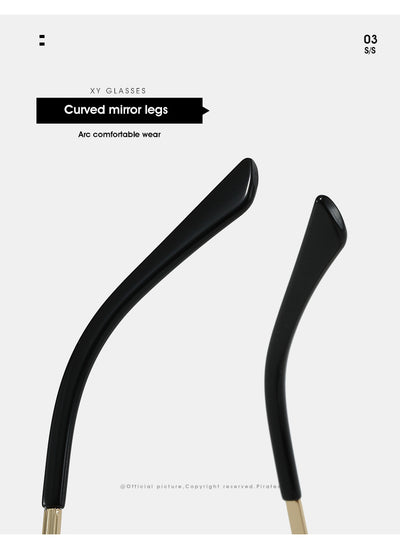 Gafas Elegantes Marco Grande Metal Mitad Inferior - Image 33