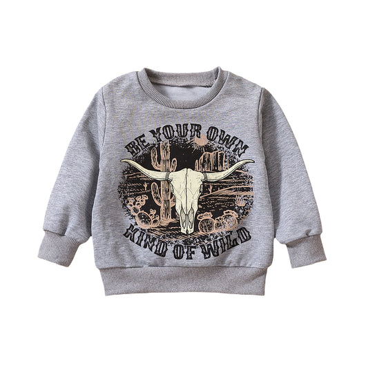 Suéter Infantil Gris con Estampado de Cabeza de Vaca - Image 15
