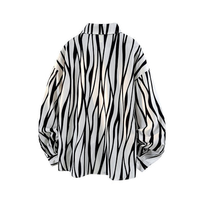 Camisa Holgada de Rayas para Hombre Talla Grande - Image 13