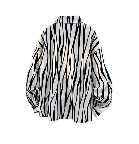 Camisa Holgada de Rayas para Hombre Talla Grande - Image 13