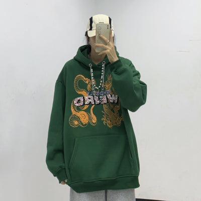 Sudadera Hip Hop Dragon con Collar Integrado