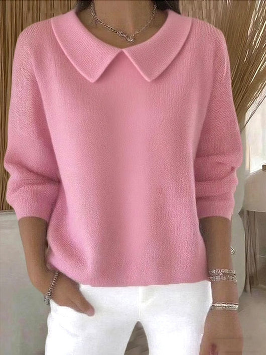 Blusa Suelta Casual de Manga Larga en Colores Lisos - Image 16