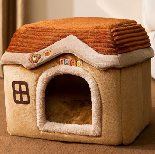 Casa Plegable para Perros y Gatos - Cama Térmica Desmontable Tipo Villa - Image 25
