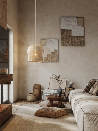 Lámpara de Techo Ratán Wabi Sabi para Dormitorio y Estudio - Image 10