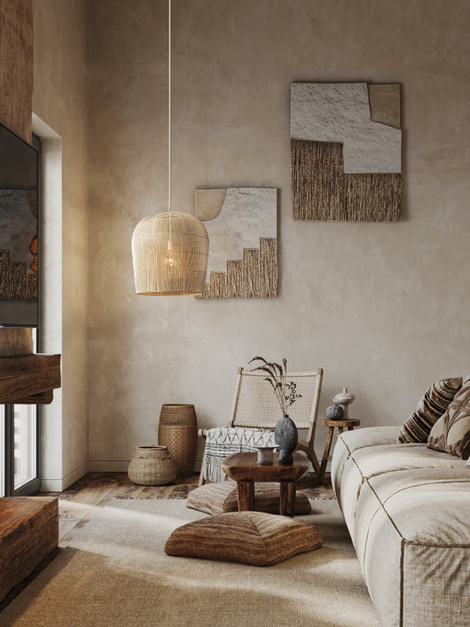 Lámpara de Techo Ratán Wabi Sabi para Dormitorio y Estudio - Image 10