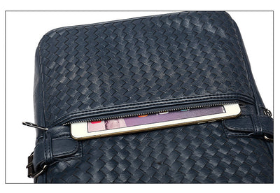 Mochila Ejecutiva de Cuero PU Tejida - Estilo Business Casual - Image 3