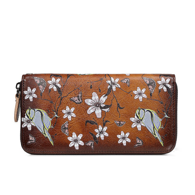 Billetera de Cuero Genuino Vintage con Cierre de Cremallera para Mujer - Image 16