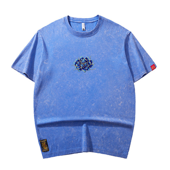 Camiseta Holgada con Bordado para Hombre