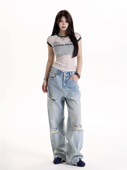 Jeans Rotos Estilo Hot Girl Retro Americano - Image 6