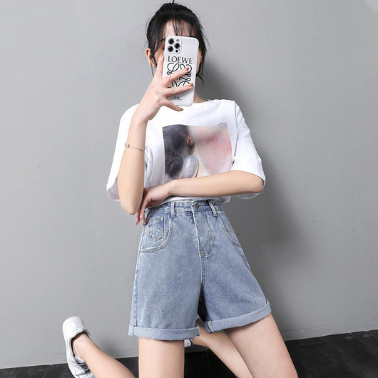 Shorts de Mezclilla Cintura Alta Estilo Coreano para Mujer - Image 7