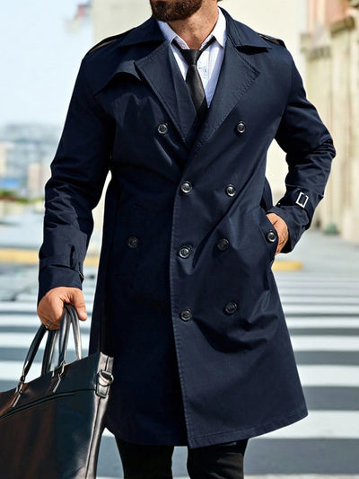 Abrigo Trench Doble Botonadura Casual para Hombre - Image 8