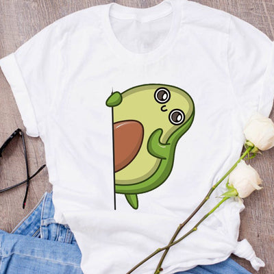 Camiseta Unisex Estampado Aguacate - Diseño Creativo Verano Holgada - Image 78