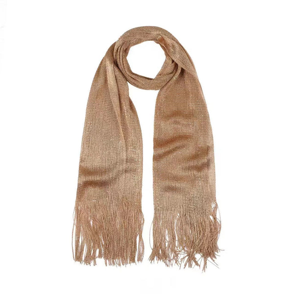 Pañuelo Rayón Dorado y Plateado - Chal Hueco Elegante Poliéster