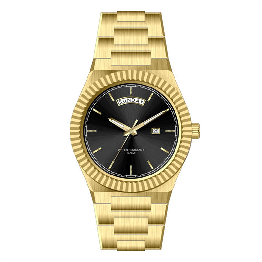 Reloj Ejecutivo de Acero Inoxidable con Correa de Cuero - Resistente al Agua - Image 17