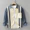 Men's Long Sleeve Shirt with Retro Stitching