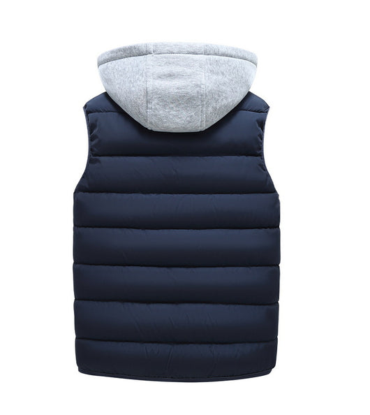 Chaleco Abrigo Invierno Hombre Corte Amplio con Capucha - Image 11