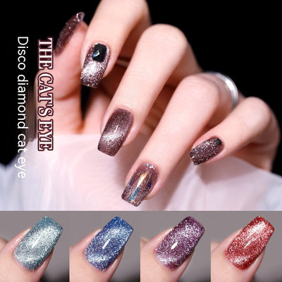 Esmalte de Uñas Gel Ojo de Gato Reflectante con Efecto Diamante