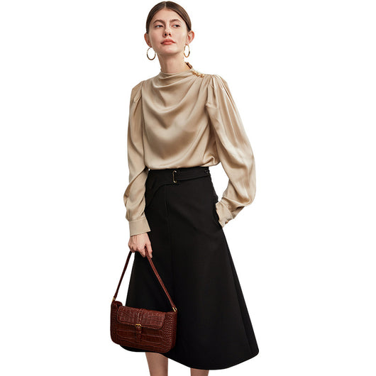 Blusa de Seda Estilo Hong Kong para Mujer - Manga Larga Francesa Ligera - Image 4