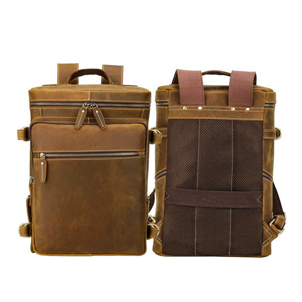 Bolsa para Laptop de Cuero Crazy Horse 16 Pulgadas - Gran Capacidad Estilo Retro - Image 3
