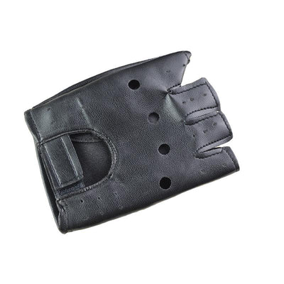Guantes de Cuero Medio Dedo Ahuecados para Hombre - Image 6