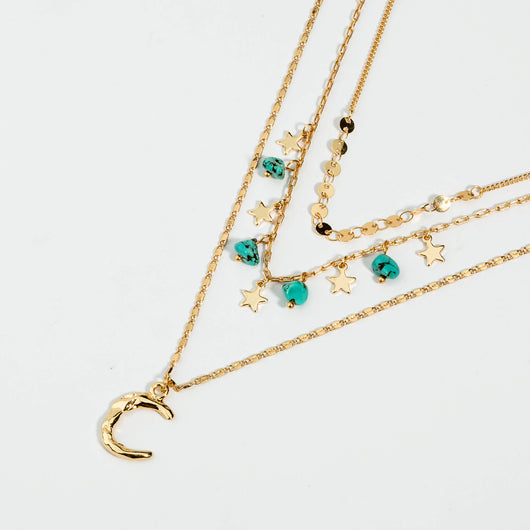 Collar Turquesa con Estrellas en Capas - Image 3