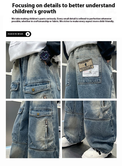Pantalones Cargo Sueltos para Niños - Jeans Versátiles y Cómodos - Image 12