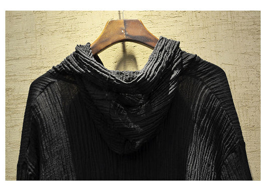 Camisa de Lino Arrugado con Capucha para Hombre y Mujer - Image 16