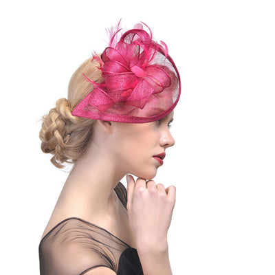 Tocado Nupcial con Plumas y Pasador Decorativo en Fibra Natural - Image 19