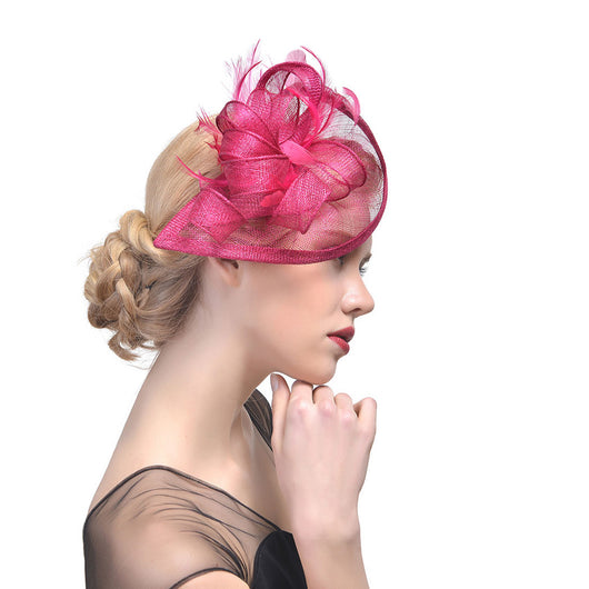 Tocado Nupcial con Plumas y Pasador Decorativo en Fibra Natural - Image 19
