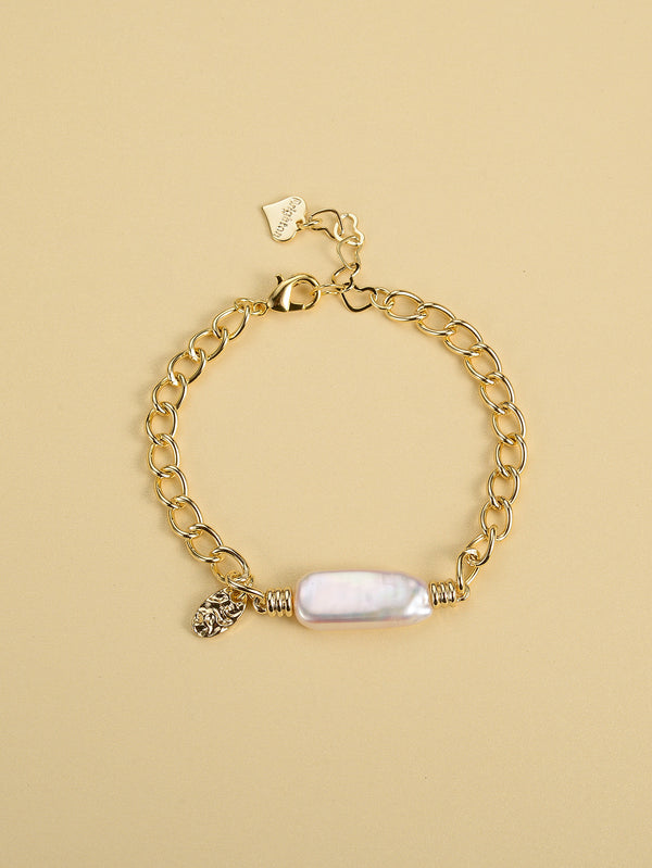 Pulsera Vintage Clásica con Perlas y Metal Europeo Americano