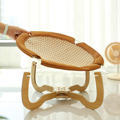 Cama Elevada de Ratán Tejido para Gatos y Perros - Cómoda Fresca Todo Año - Image 4