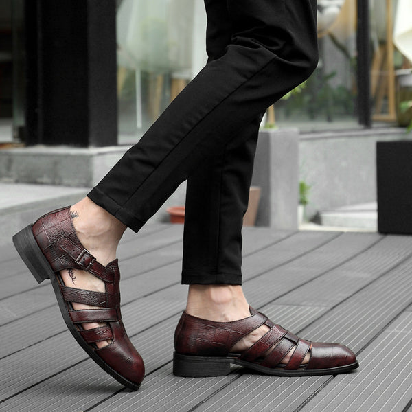 Zapatos Formales Ejecutivos para Hombre con Diseño Hueco y Hebilla Cómoda