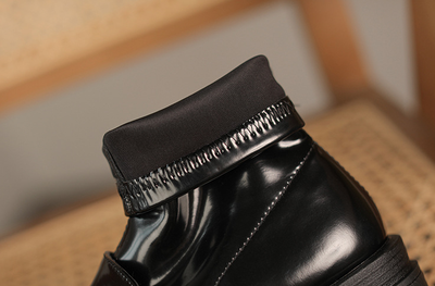 Botas Cortas de Cuero Genuino con Plataforma y Tacón Bajo - Estilo Casual Mujer - Image 10