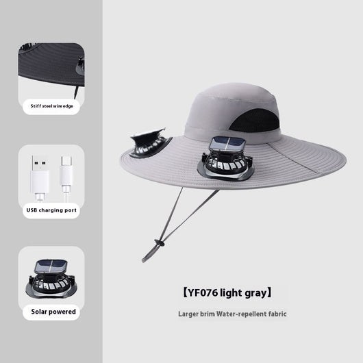 Gorra de Sombra Solar con Ventilador para Hombre - Ideal para Montaña y Pesca - Image 11