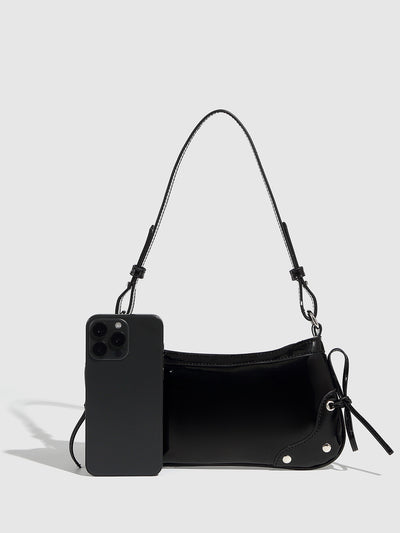 Bolso Bandolera Cuadrado Pequeño con Doble Moño - Diseño Minimalista Liso - Image 50